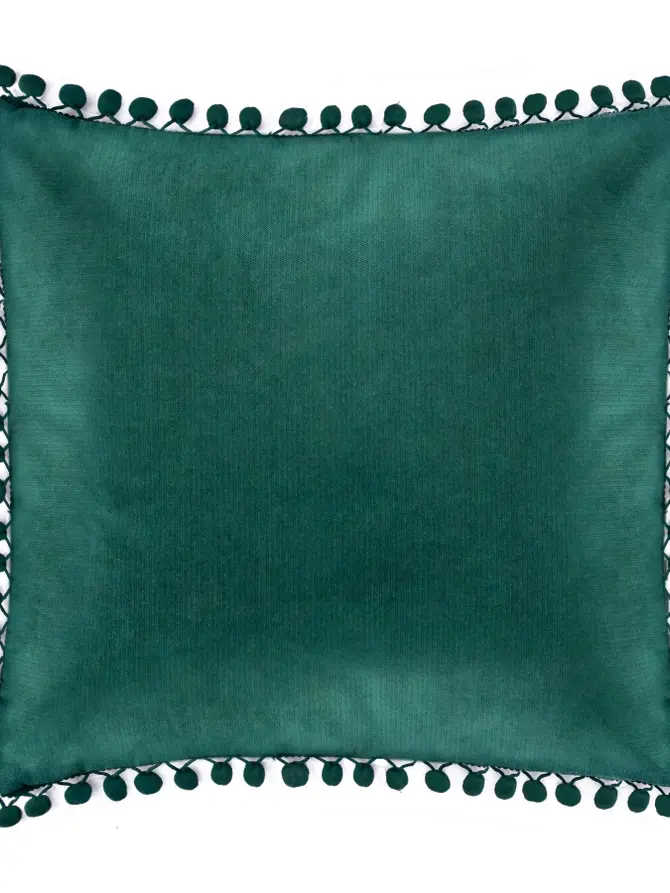 Poszewka dekoracyjna z pomponami zielona ESLOV 45x45 cm ALL 926260