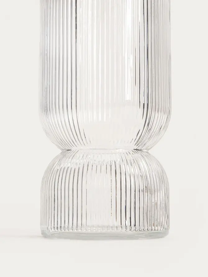 Wazon LIMPID szklany prążkowany transparentny 20 cm