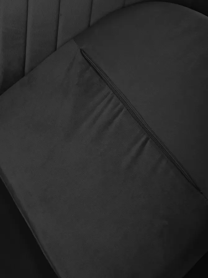Fotel TEILL welurowy obrotowy czarny 56x58x81-91 cm