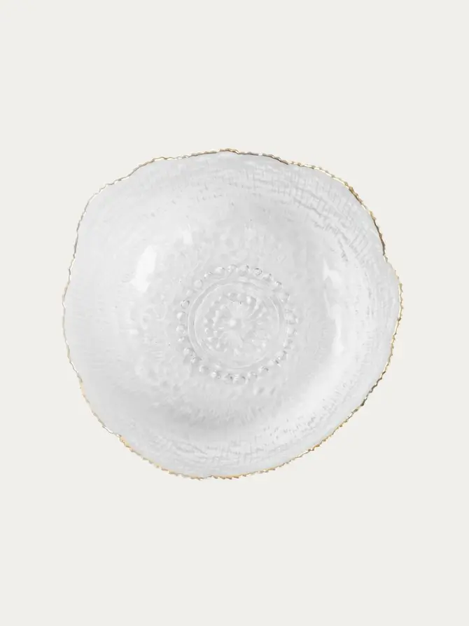 Miska APOLA ryflowana transparentna L 9 cm x 20 cm