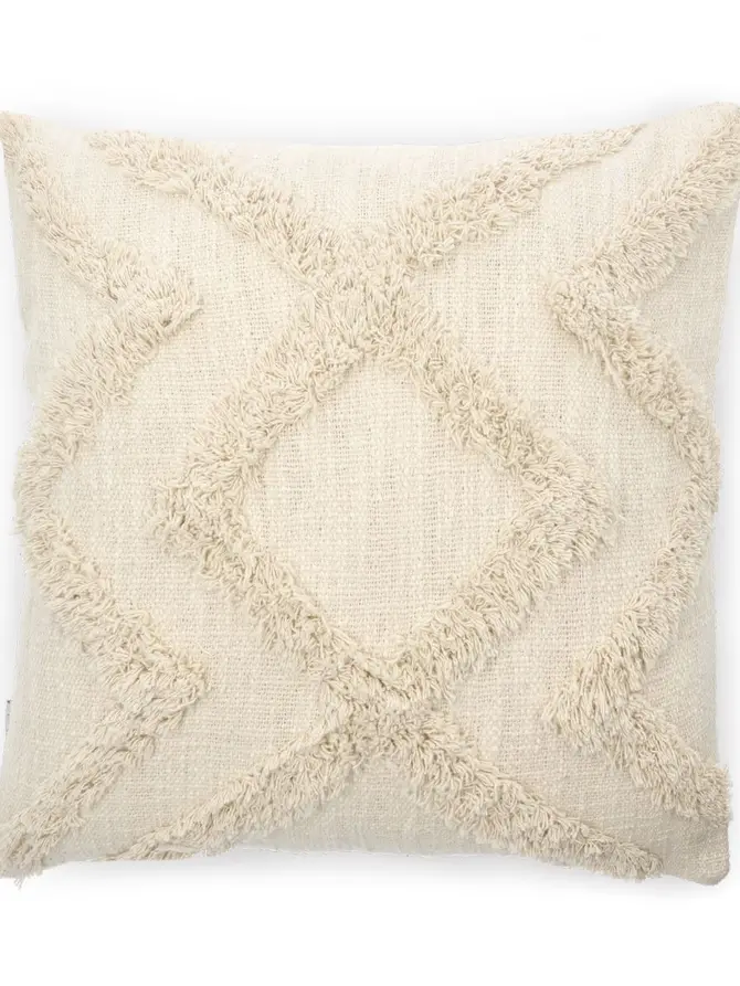 Poszewka MONGA naturalna ze zdobieniami 45x45 cm
