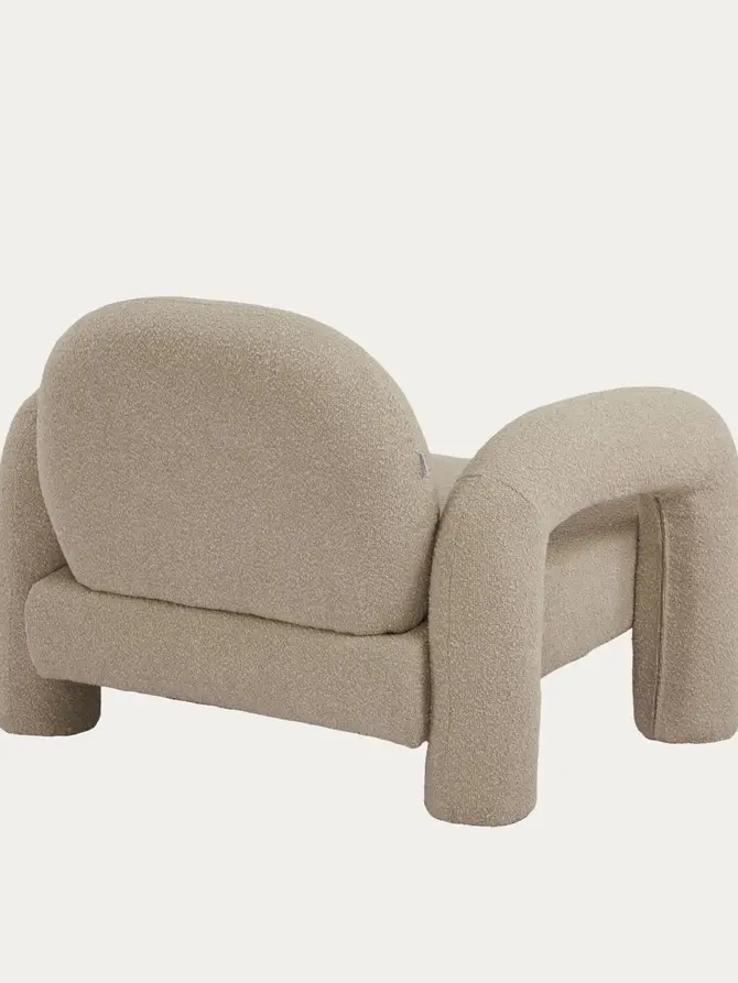 Fotel SEDIA beżowy w tkaninie TEDDY BOUCLÉ 95x88x70 cm