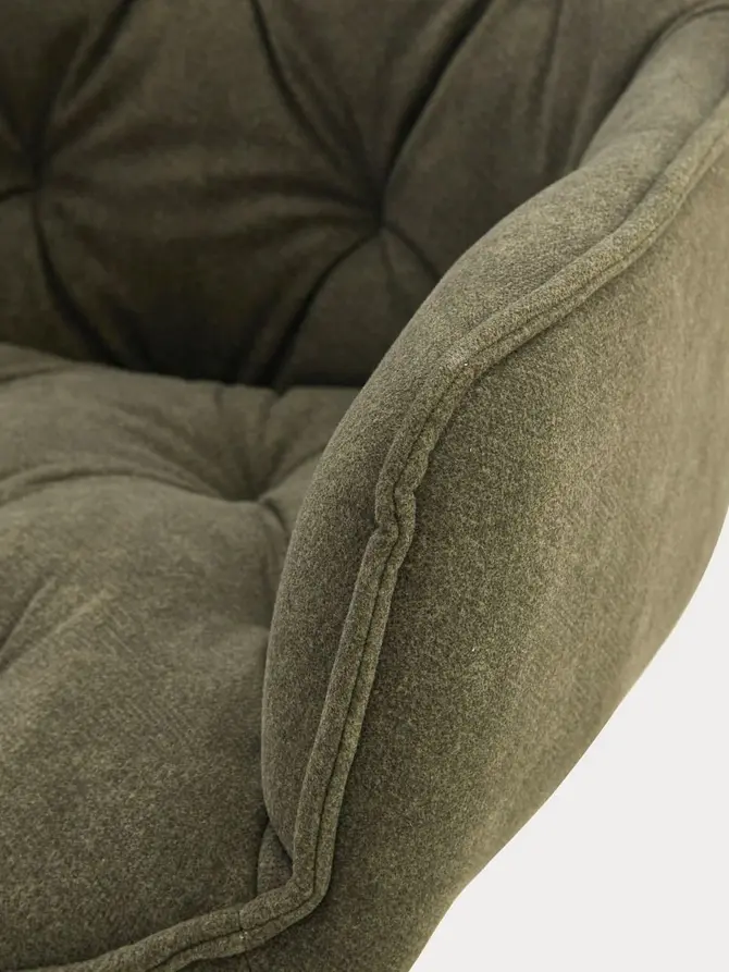 Fotel FUSSY w tkaninie obrotowy zielony 57x61x80-90 cm