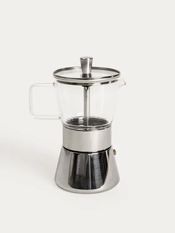 Kawiarka LUMI MOKKA stalowa ze szklanym elementem 6 cups