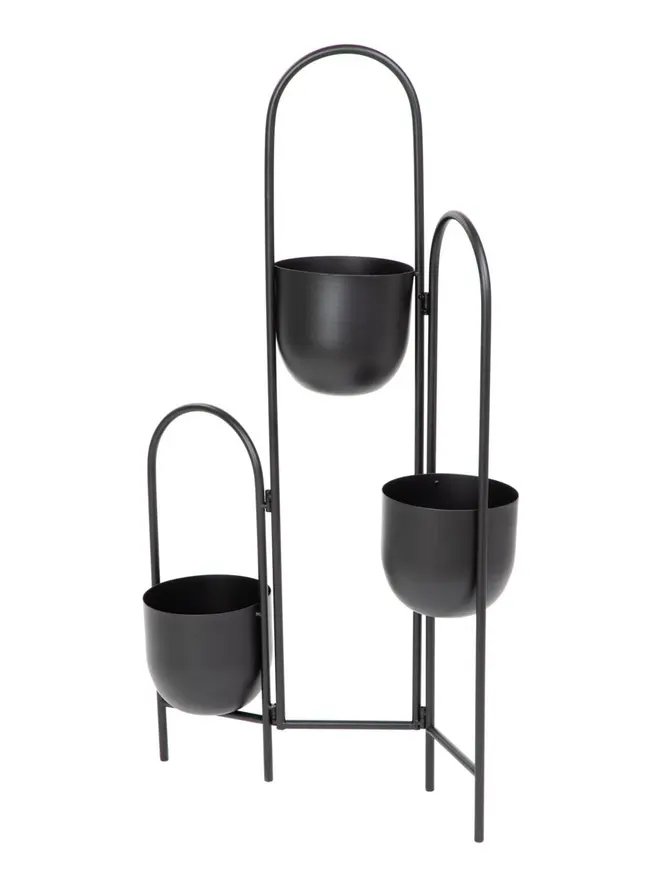 Kwietnik FLOERO metalowy czarny 49x14x80 cm