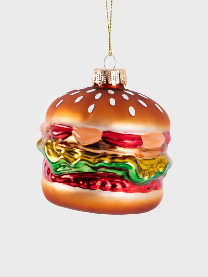 Bombka GLASSO kształtna szklana burger 11x10 cm