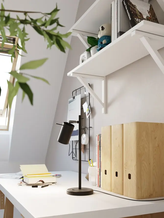 Lampa stołowa RING metalowa czarna 43 cm