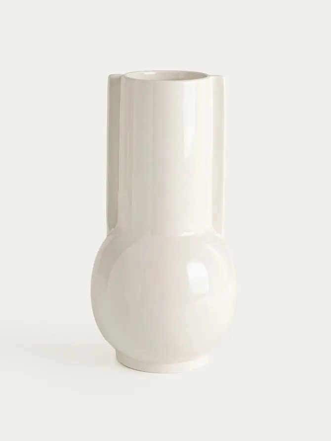 Wazon OPHIRA ecru ceramiczny 15,7x30,4 cm