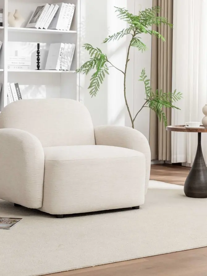Fotel HELMI ecru 108x87x73 cm