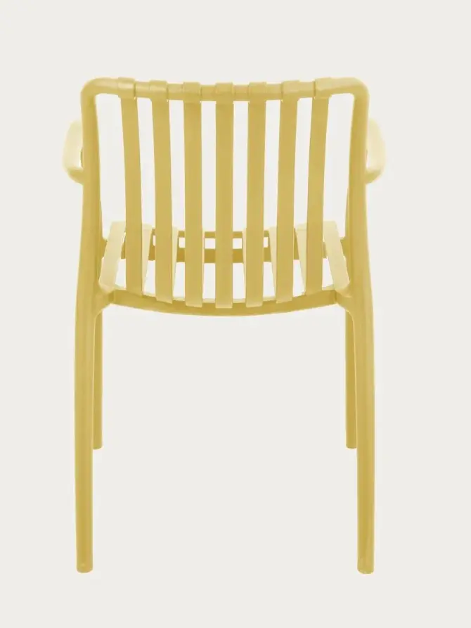 Zestaw 2 krzeseł VALORO ogrodowych musztardowych 54,5x58,5x81 cm