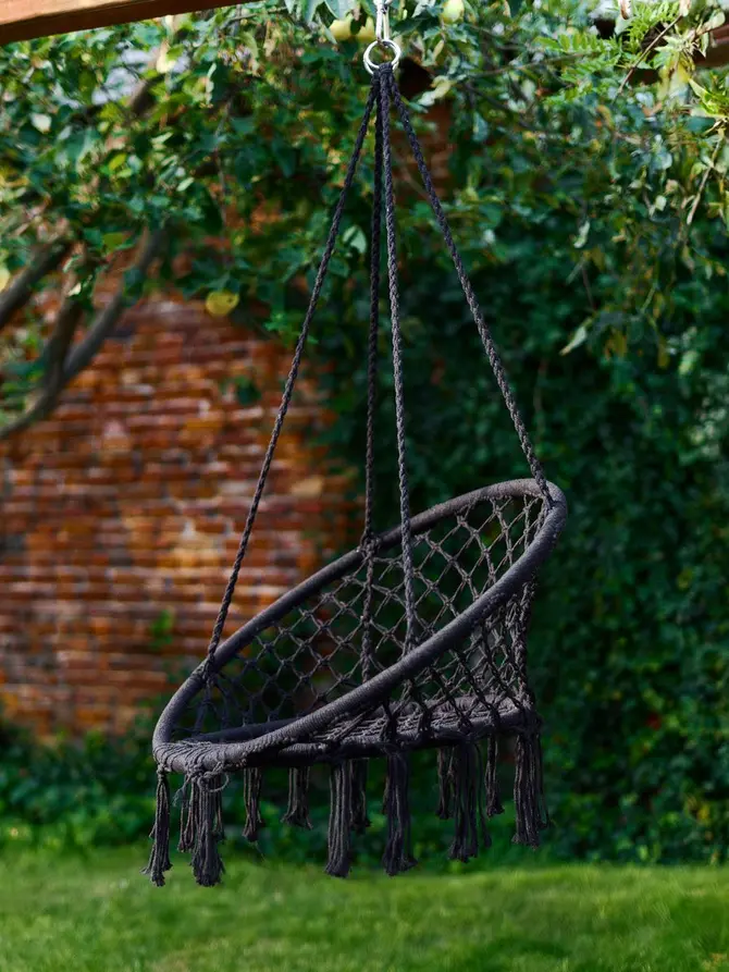 Huśtawka CIRCLE czarna 82x60x115-138 cm