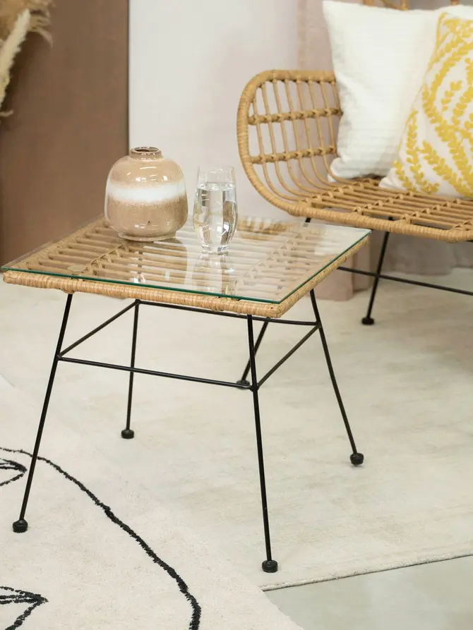 Stolik JARDIN pleciony naturalny 49x49x45 cm