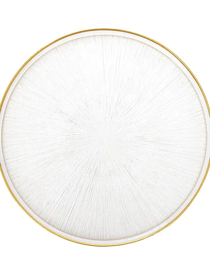 Talerz MONZE obiadowy ze złotą obwódką 28 cm