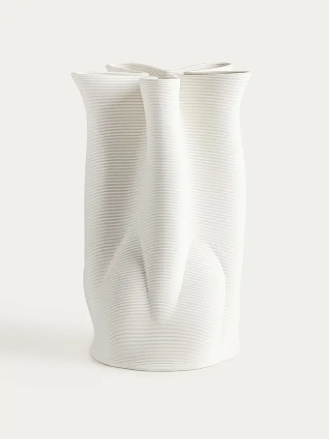 Wazon LIGNE ceramiczny wykonany w technologii druku 3D 18,4x24,5 cm