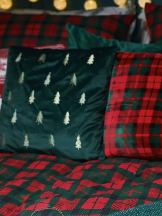 Pościel EC TARTAN bawełniana w kratę 160x200 + 2*70x80 cm