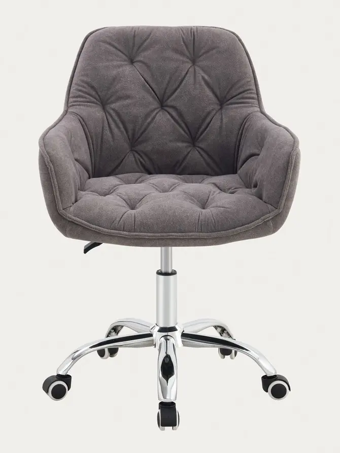 Fotel FUSSY w tkaninie obrotowy szary 57x61x80-90 cm