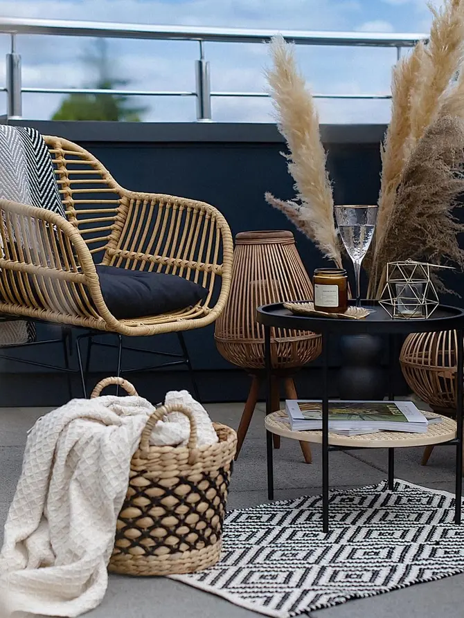Krzesło JARDIN plecione naturalne 57x62x81 cm