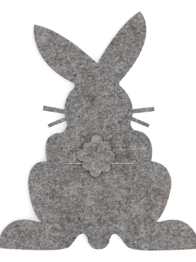 Etui wielkanocne RABBIT POCKET na sztućce z filcu, 2 szt. 21 cm