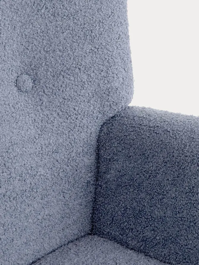 Fotel MOSS TEDDY BOUCLE w tkaninie TEDDY granatowy 70x55x95 cm