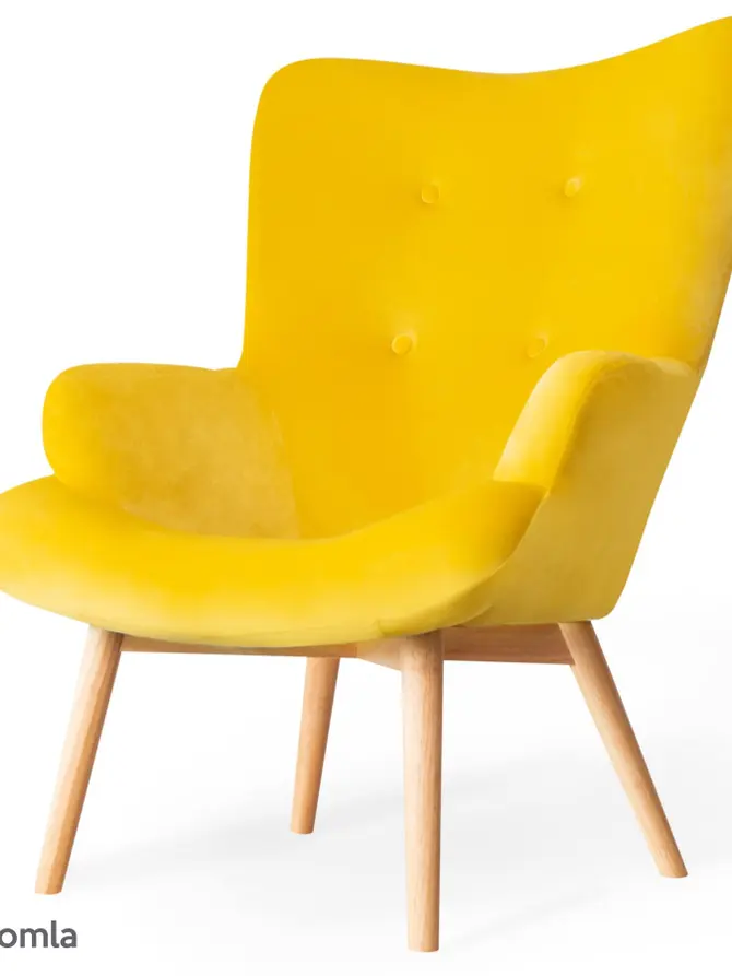 Fotel musztardowy MOSS 70x95 cm SS18 910313