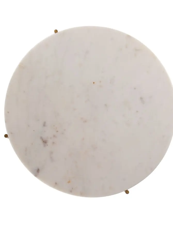Stolik kawowy MARBLE z naturalnego marmuru biały 42x42x45 cm