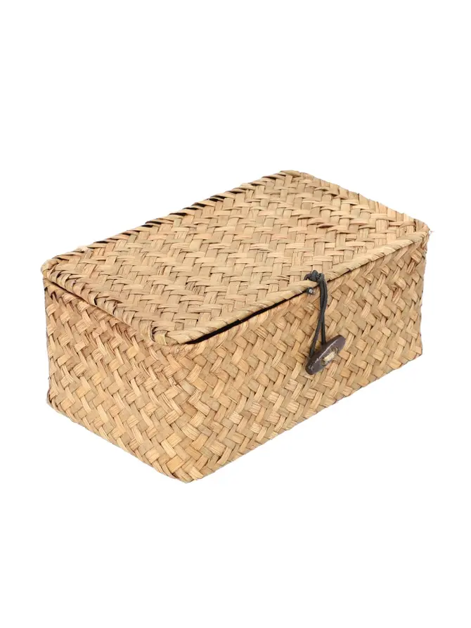 Szkatułka na biżuterię TALULAH pleciona naturalna 23x12x8cm