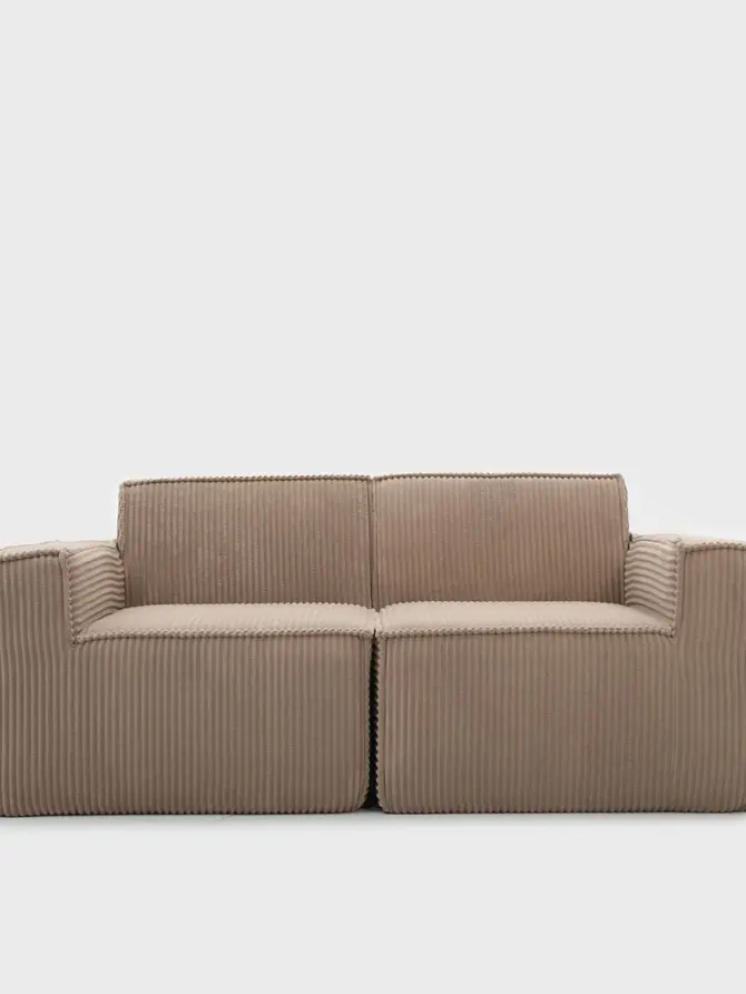 Sofa modułowa LYKKE 2-osobowa beżowa piankowa sztruksowa 190x88x73 cm