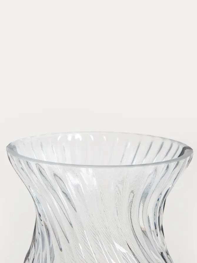 Wazon YUUE szklany ryflowany transparentny 12x20,5 cm