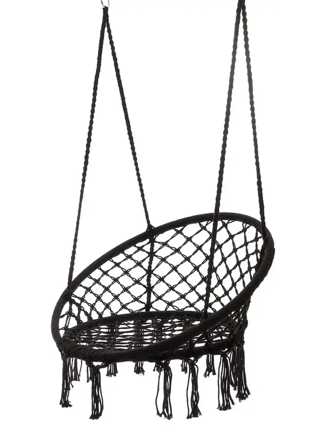 Huśtawka CIRCLE czarna 82x60x115-138 cm