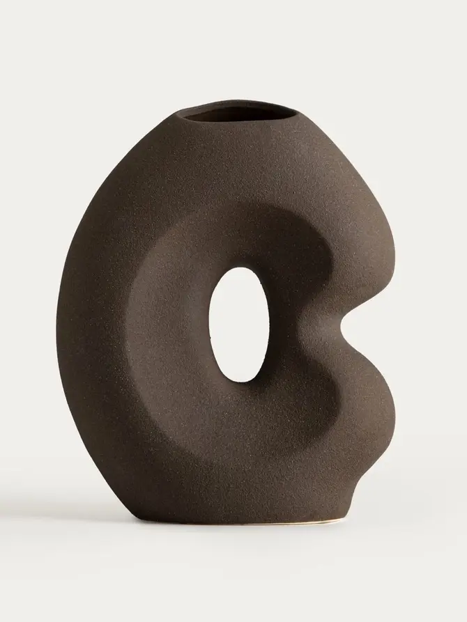 Wazon BELLARO brązowy z otworem ceramiczny 18,5x10x23 cm