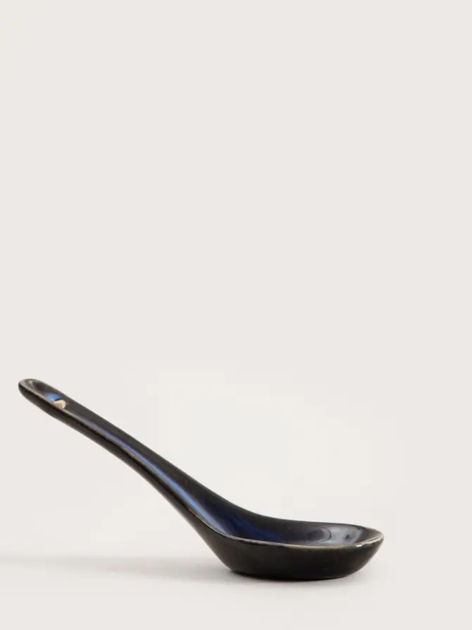 Łyżka OKINAWA granatowa ceramiczna do ramenu 16,5 cm