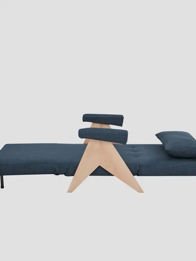 Sofa CALORE 1-osobowa, z funkcją spania granatowa 117x90x82 cm