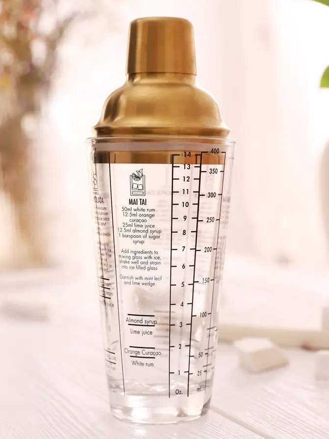 Shaker ALCOLE ze złotym wieczkiem 0,4 l