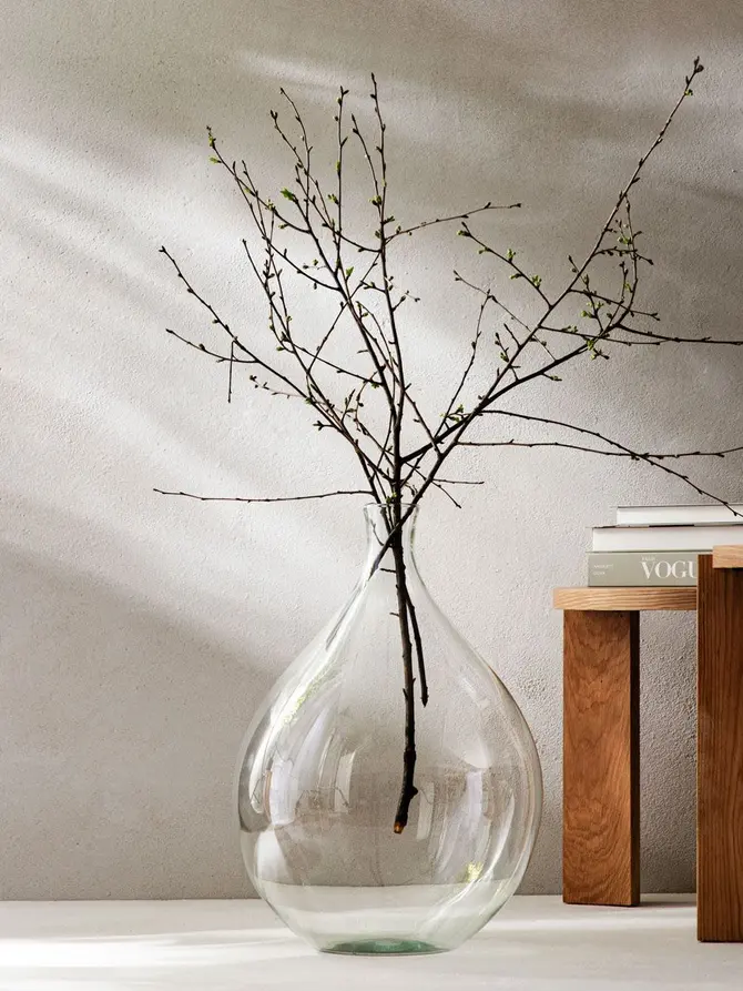 Wazon LUKI duży okrągły ze szkła z recyklingu 5,5x50 cm