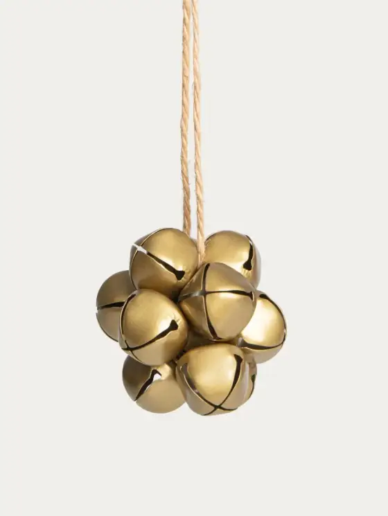 Zawieszka BEELO kula z metalowych dzwonków złota 8 cm