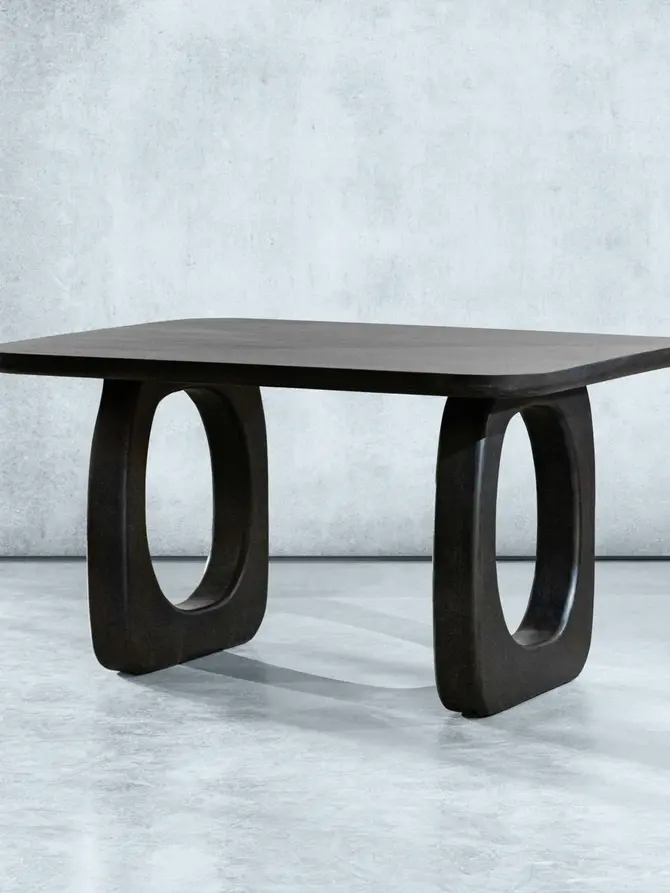 Stół ASTIR lite drewno mango czarny 160x100x76 cm