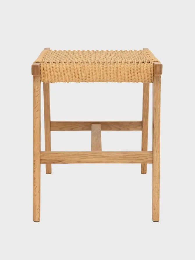 Taboret NOVUM drewniany dębowy naturalny 52x34x42 cm