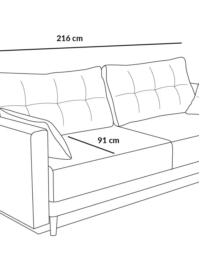 Sofa MAGNUS beżowa z funkcją spania i pojemnikiem na pościel 216x85x91 cm
