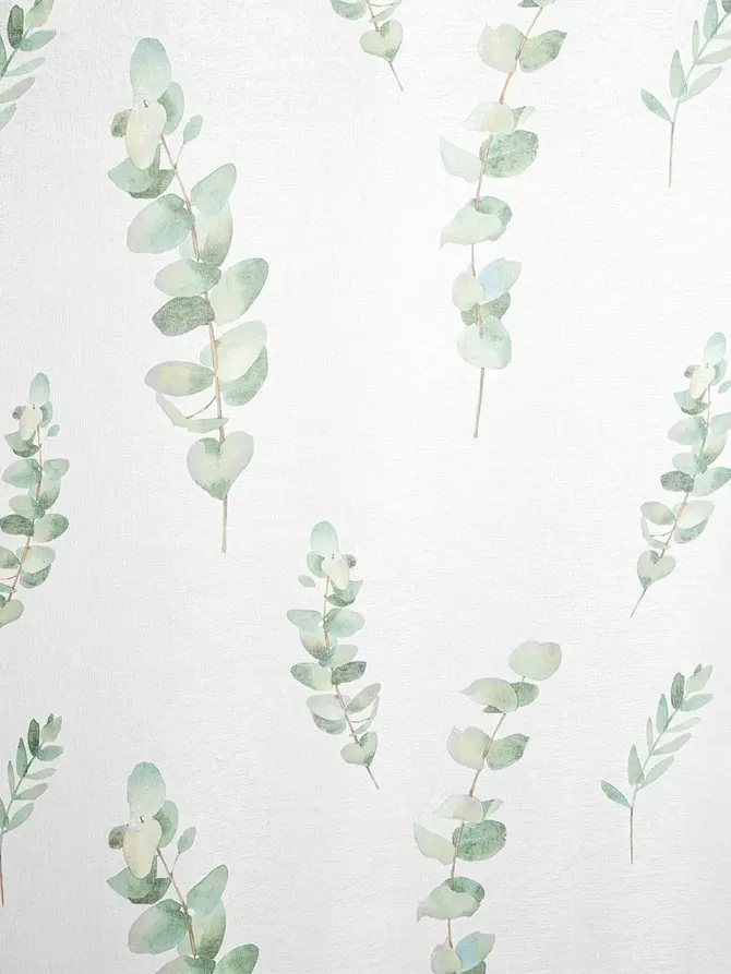 Firanka EUCALIPTO w zielone liście 140x250 cm