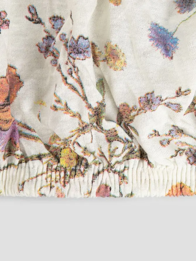 Prześcieradło MEADOW FLOWERS jersey w kwiatki 140x200 cm