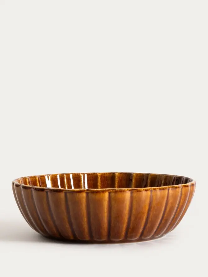 Talerz MELIDA głęboki bursztynowy 19 cm