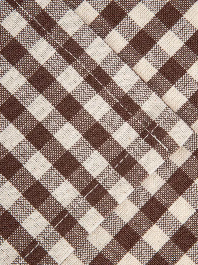 Maty stołowe MARAVILLA bawełniane w brązową kratkę, zestaw 2 szt. 2*30x45