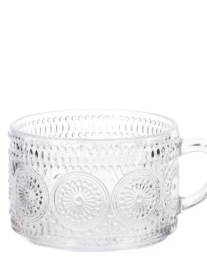 Filiżanka BARREL szklana wzorzysta 0,35 l