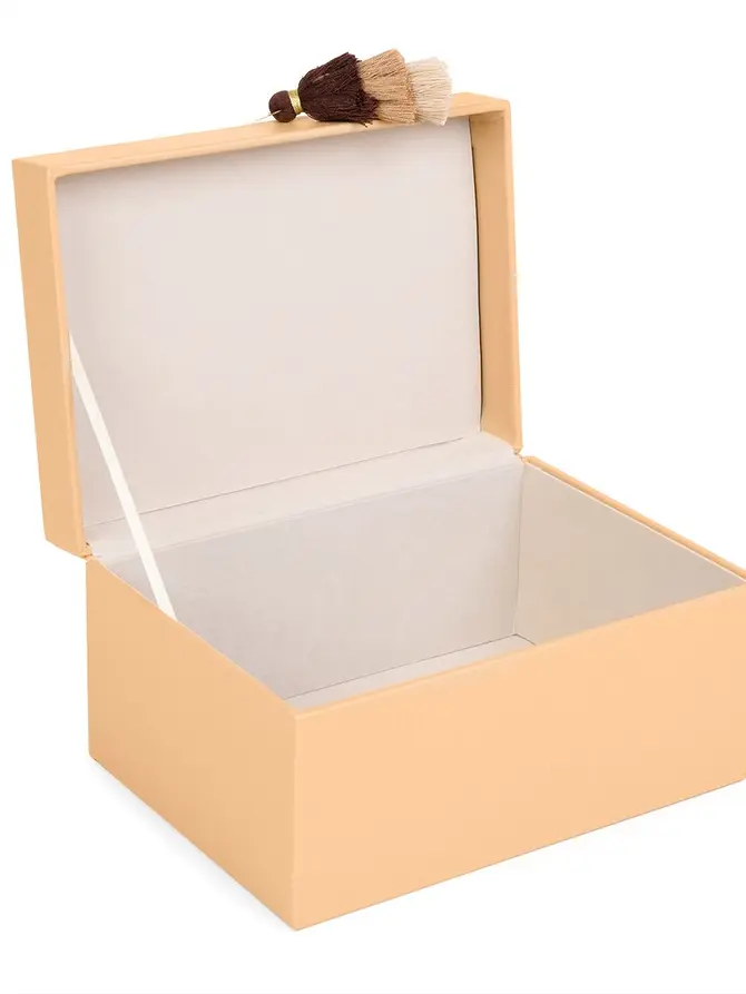 Szkatułka MELA z eko skóry brązowa 23x16,5x12,5 cm