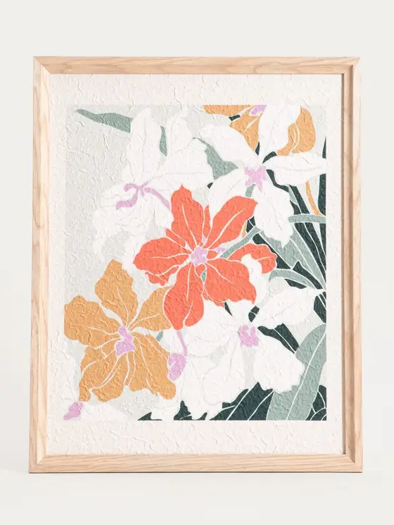 Obraz SAARO z kwiatami hibiskusa 40x50x2cm