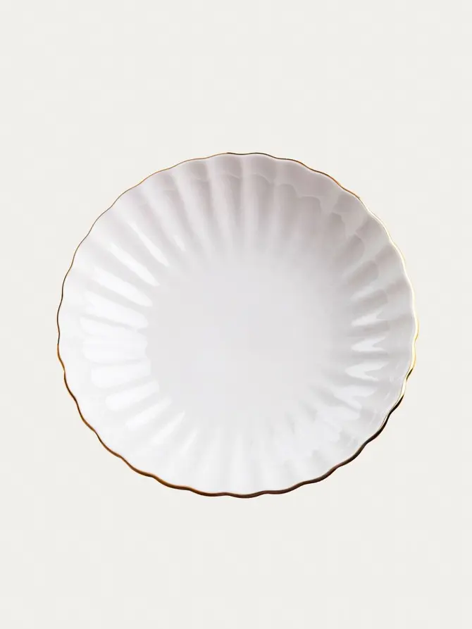Talerz MELIDA głęboki ze złotą obwódką 20 cm