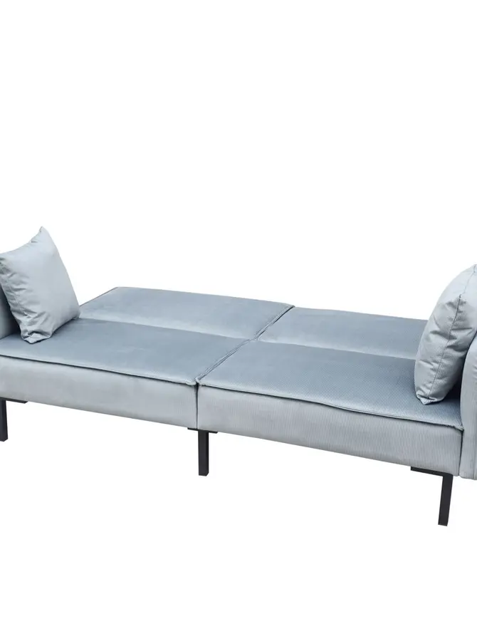 Sofa CANTO 3-osobowa, z funkcją spania, welurowa szara 199x90x85 cm