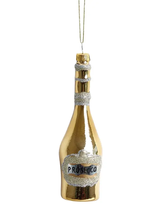 Bombka GLASSO kształtna szklana prosecco złote 16 cm