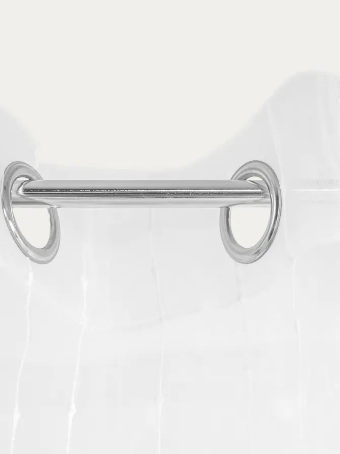 BIAŁA ŻAKARDOWA NA KOŁACH B2 ESSENTIALS JACQUARD, RINGS Firanka B2 ESSENTIALS BIAŁA ŻAKARDOWA NA KOŁACH