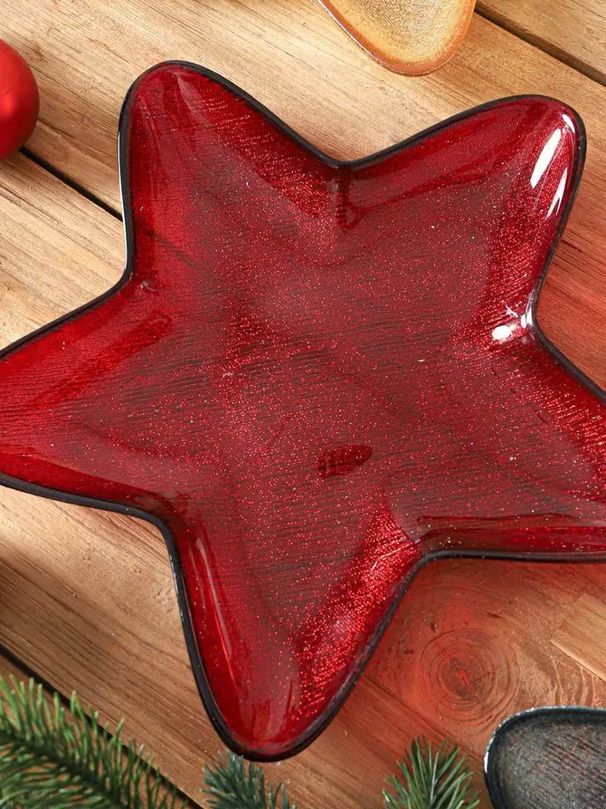Talerz BLITS gwiazda czerwony S 30 cm